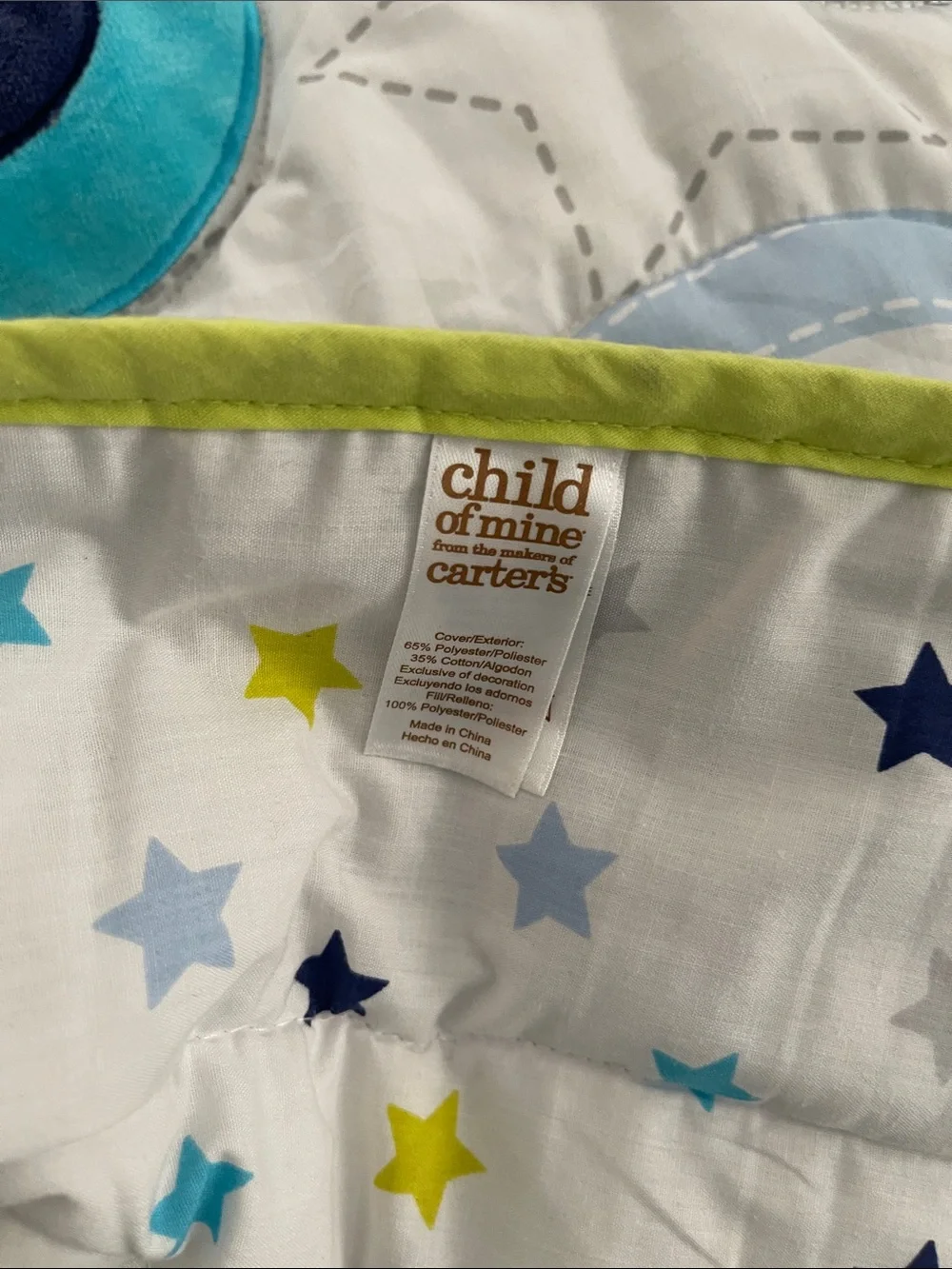 Carters child of mine throw crib blanket boys blue white